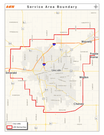 LES service area map